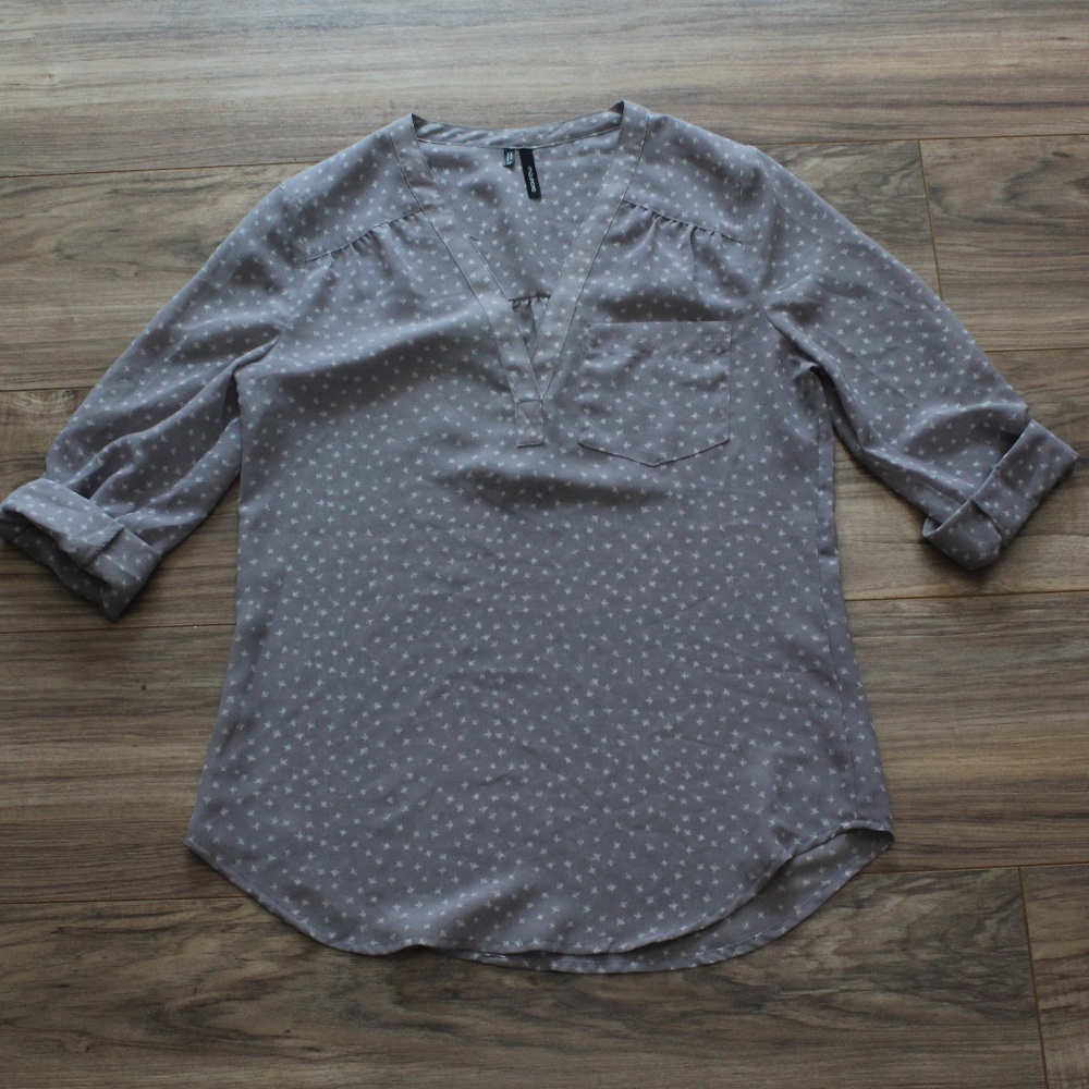 Purple Button Down Blouse from Maurices
